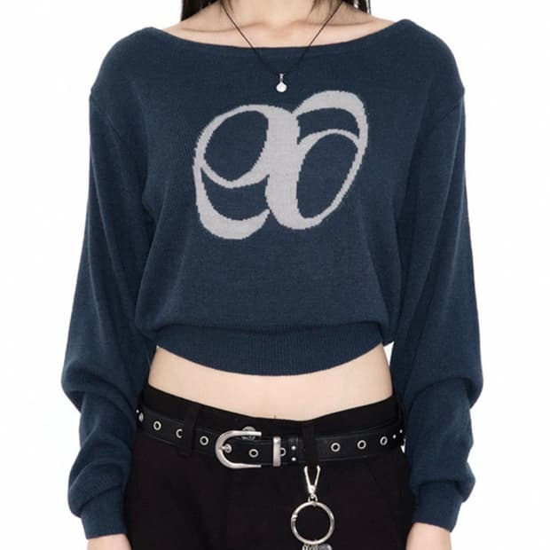 애즈온 BOAT NECK KNIT 블루그린