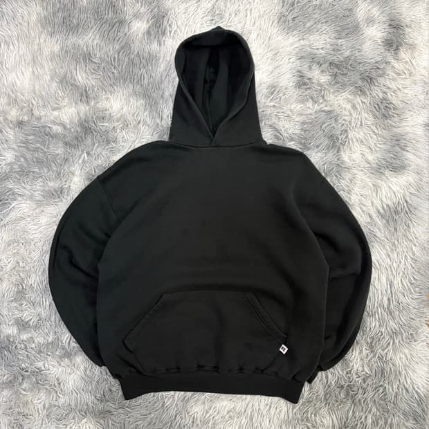 90s 러셀 후드 블랙 Russell Hoodie Black