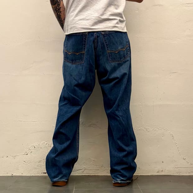 Vtg deep blue washed hiphop pants