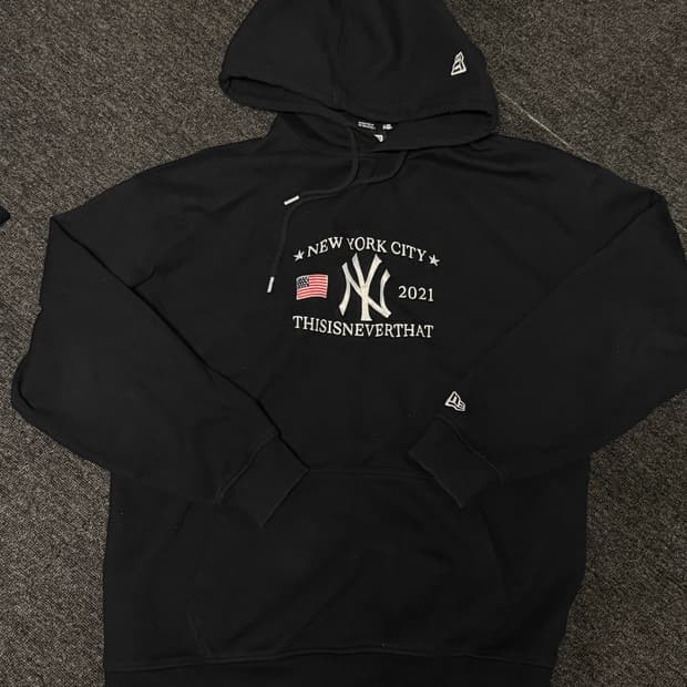 [XL] 디스이즈네버댓 뉴에라 콜라보 후드 블랙