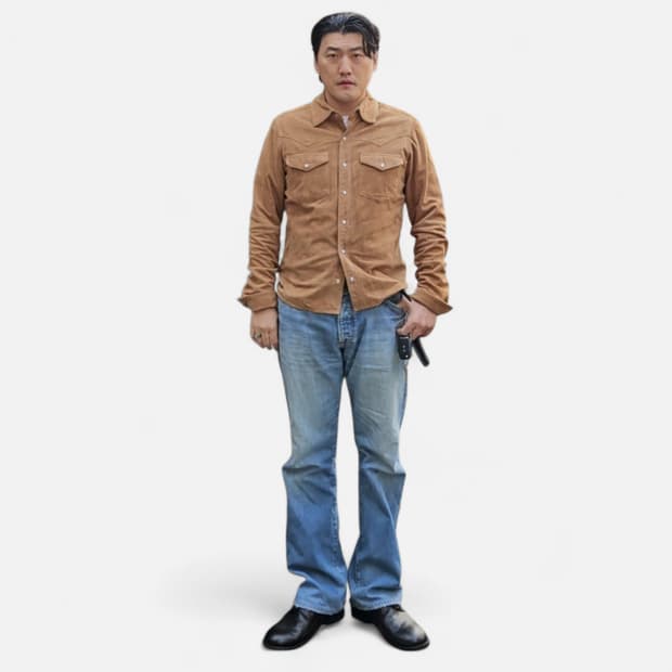 맥더글라스 리얼 레더 염소가죽 스웨이드 웨스턴 셔츠 남방