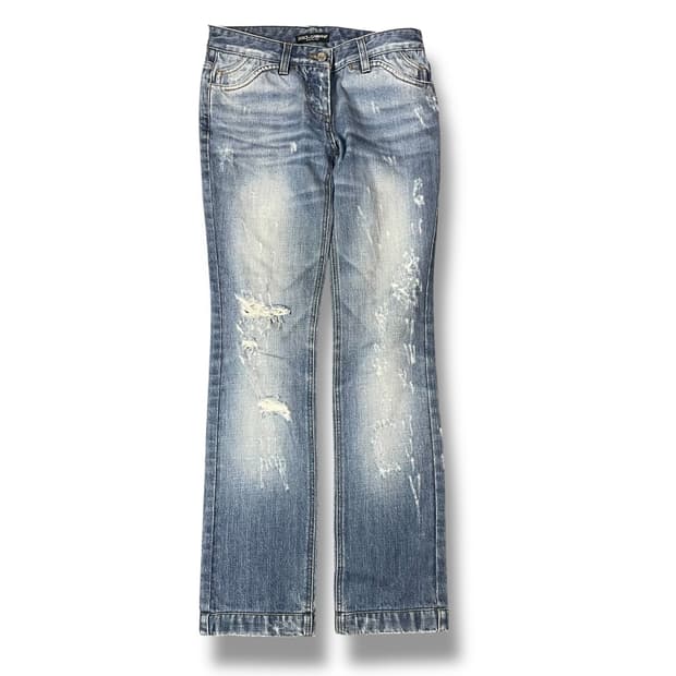 (38) 돌체앤가바나 디스트레스드 데님 팬츠