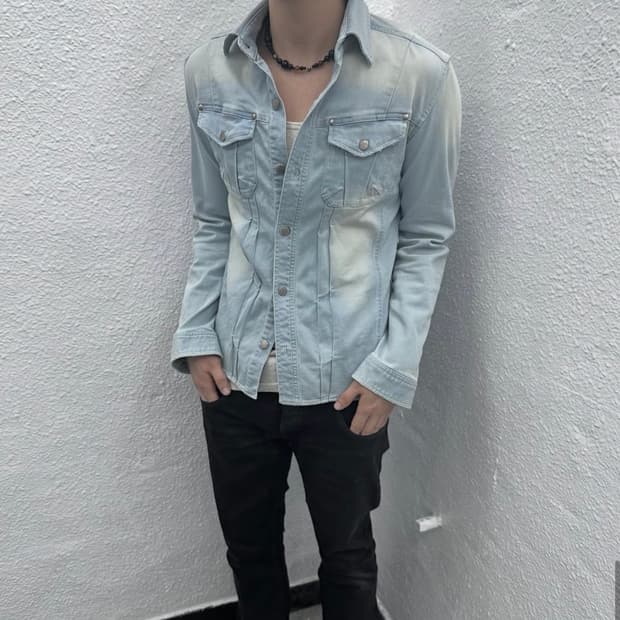 Tornado mart cloud washing denim jacket