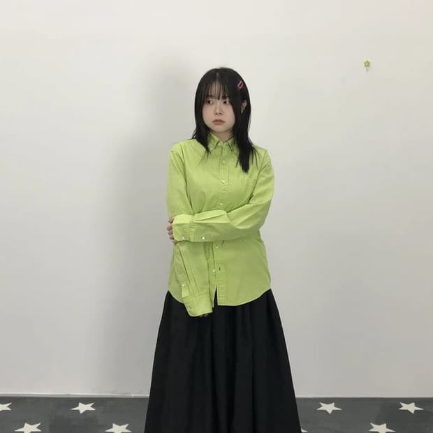 UNITED ARROWS Lime Dot Shirt