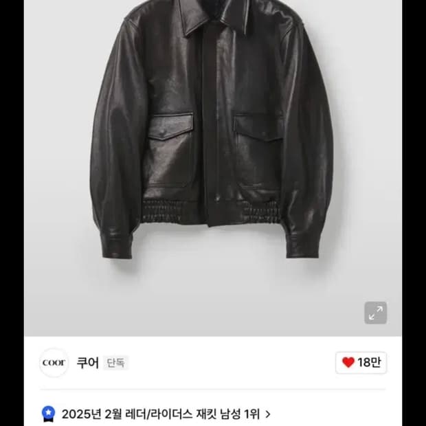 쿠어 베지터블 레더 a 2 자켓 L 구해요!
