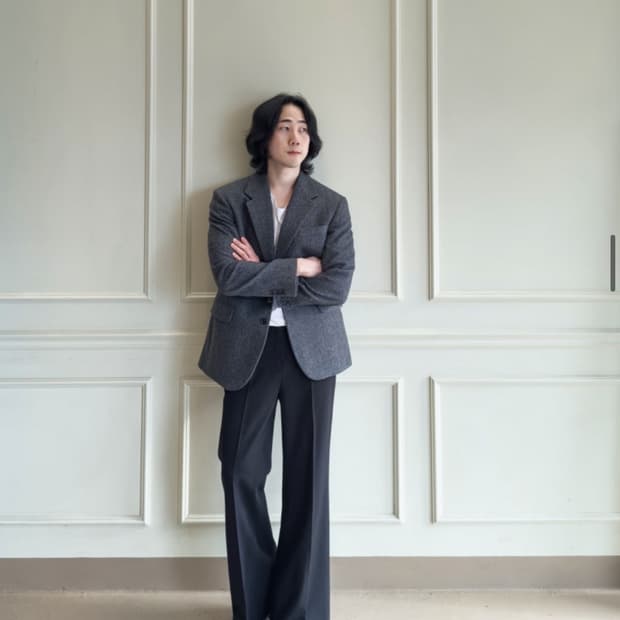 토니웩 울 트윌 플레어핏 슬랙스 32