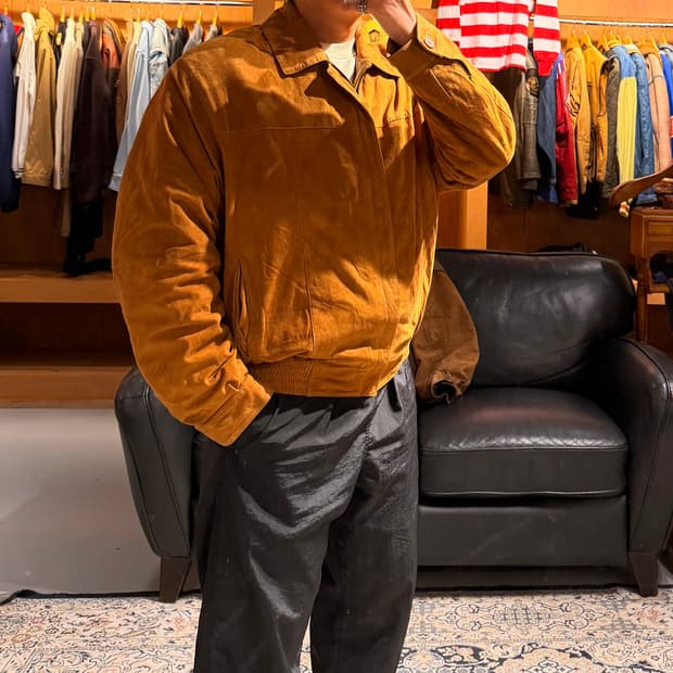 스페인제 램스킨 스웨이드 봄버 자켓 110 양가죽