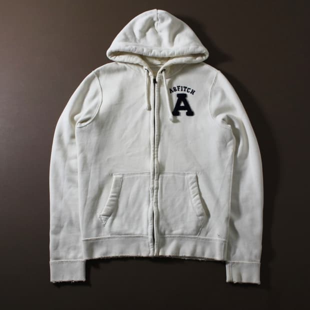 Abercrombie 아베크롬비 기모 화이트 후드집업