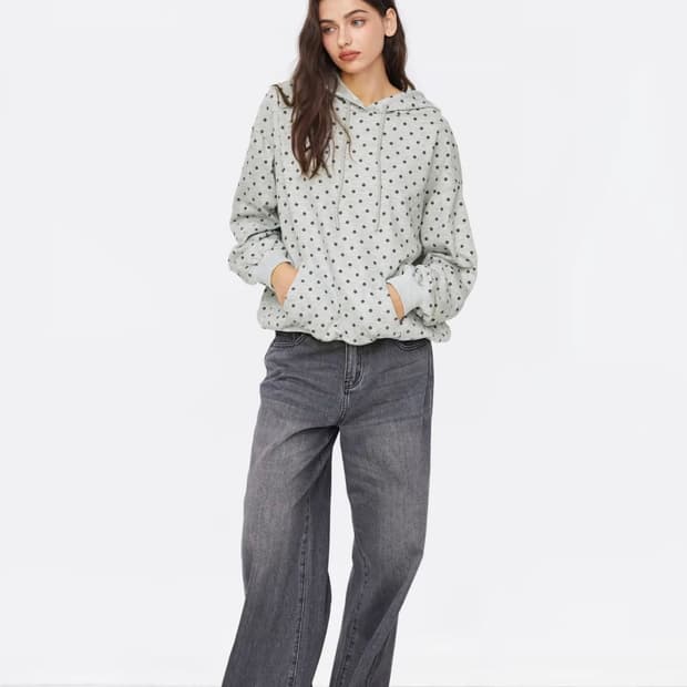 샵사이다 도트 후디 TERRY POLKA DOT LONG SLEEVE D