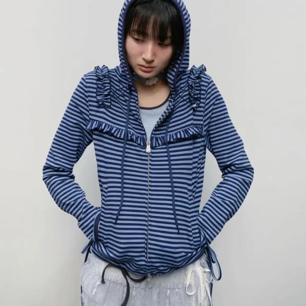 타입서비스 러플 후드집업 블루