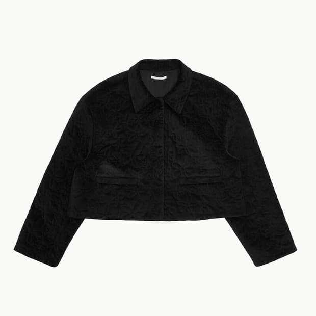 아모멘토 FLOWER QUILTED VELVET JACKET
