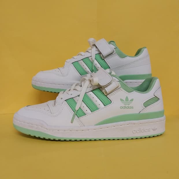 여성 아디다스 포럼 로우 클라우드 화이트 글로리 민트 운동화 (245)