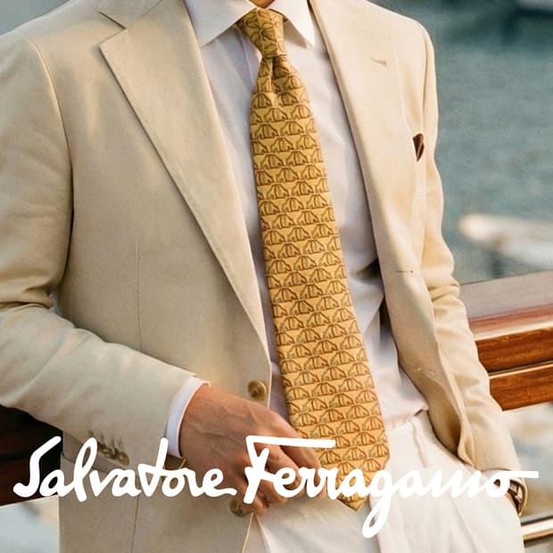 페라가모 실크 옐로우 간치니 넥타이 9.5cm A+~A등급 A19395
