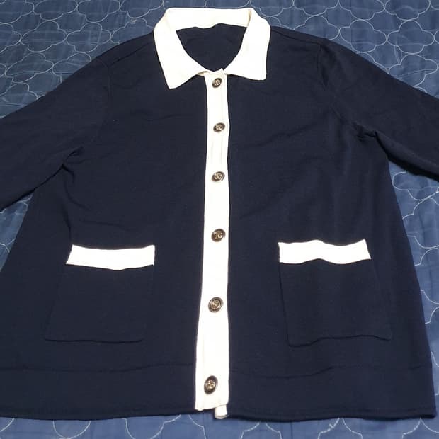 지센 카라 가디건 네이비 (95)