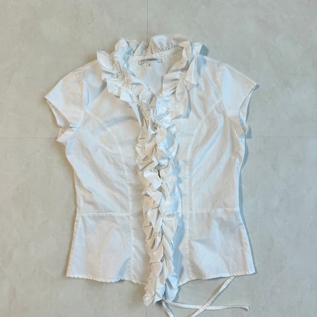 naracamicie white frill blouse
