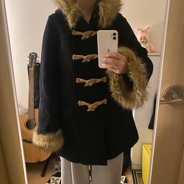 🖤 일본빈티지 퍼 떡볶이코트 🖤 (털 탈부착 가능)