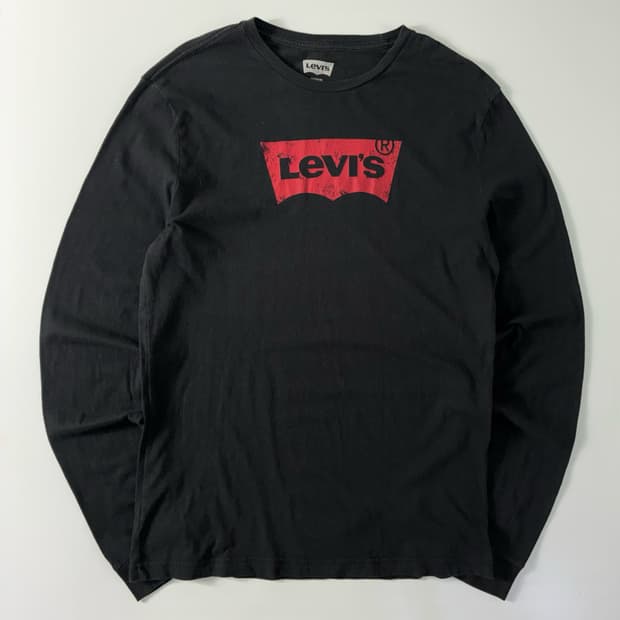 Levi's 리바이스 배트윙로고 블랙 롱슬리브 티셔츠 :