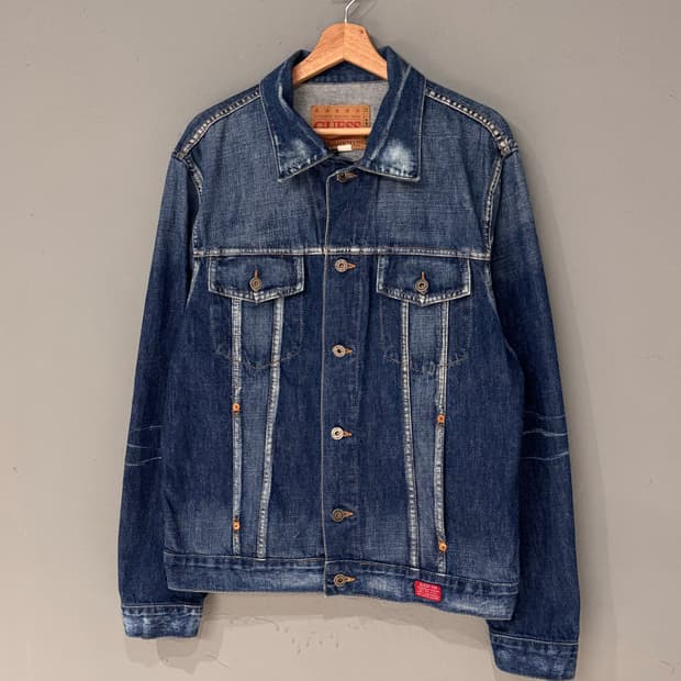 게스 USA 워시드 데님 트러커자켓 