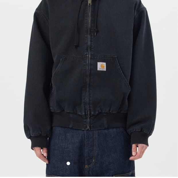 칼하트 OG 액티브 자켓 블랙 스톤 워시드 M