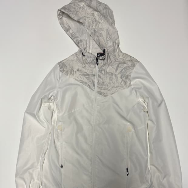 여성 스파이더 트레이닝 화이트 후드 바람막이 S