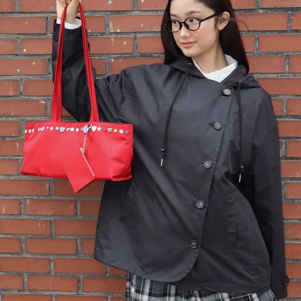 론론 후디드 어시메트릭 트렌치재킷