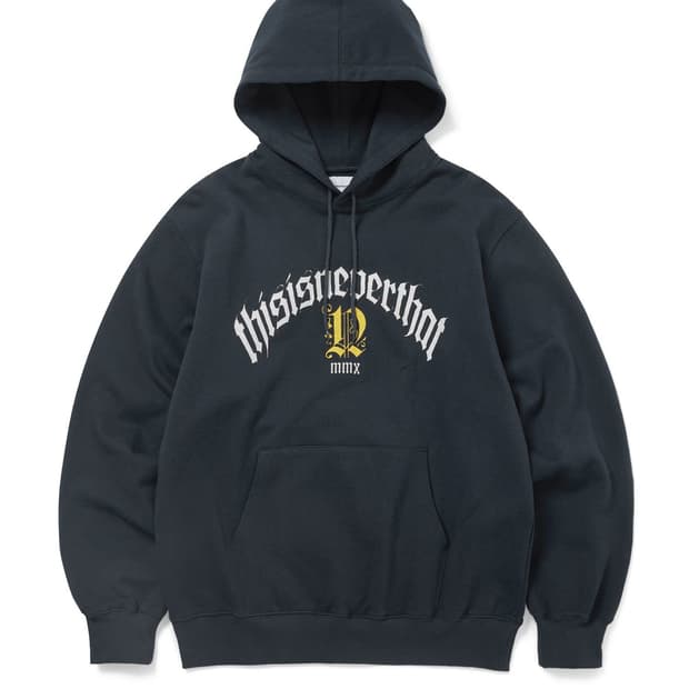 디스이즈네버댓 네이비 로고 후드 후디 XL