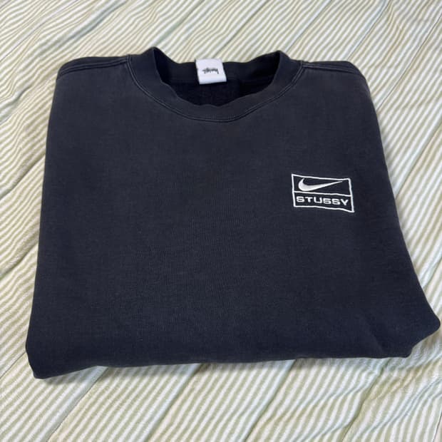 나이키 x 스투시 NRG 워시드 플리스 크루넥 블랙