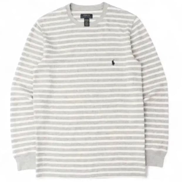 구해요) 엄성현티 폴로 랄프로렌 그레이 스트라이프 와플 롱슬리브 