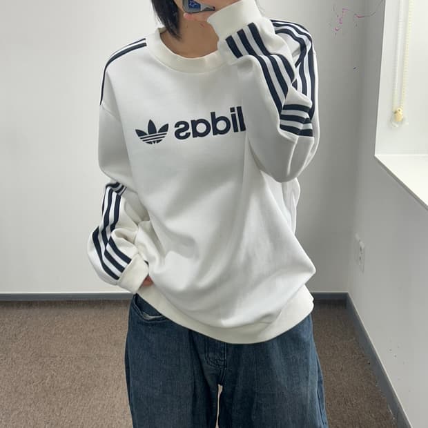 Adidas 아디다스 네이비 트랙탑 아이보리 맨투맨