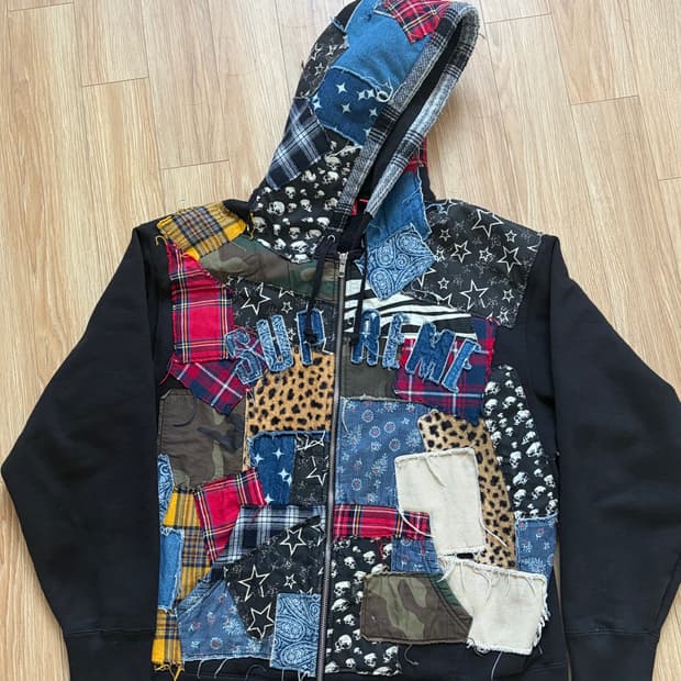 슈프림 패치워크 후드집업 L