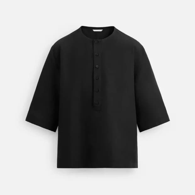 자라 린넨 카라리스 셔츠