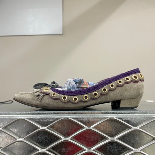 미우미우 스웨이드 플랫 슈즈 37(gr-4721)