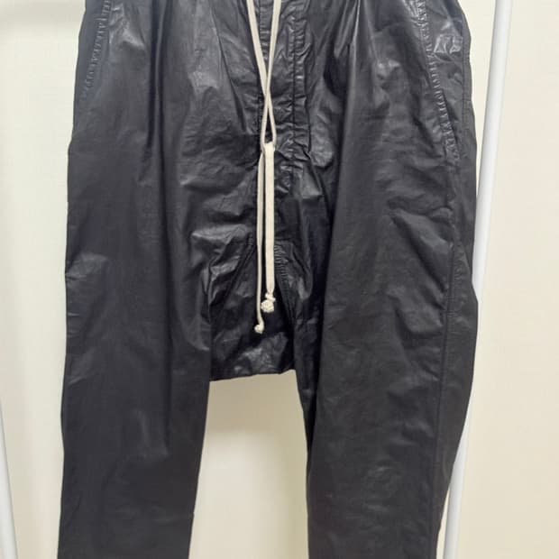 릭오웬스 코팅배기팬츠 국문탭 s사이즈