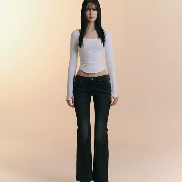 25Vintage Washing Boots-Cut Denim