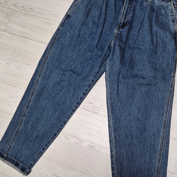 리버클래시 허리밴딩 플리츠 데님 팬츠