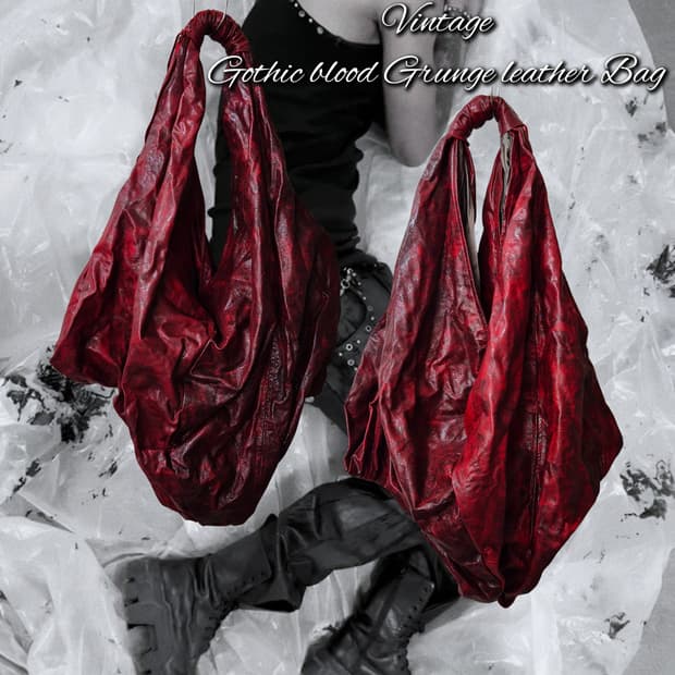 Vintage Gothic blood Grunge leather Bag