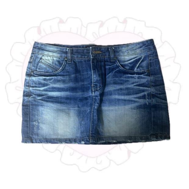 빈티지 워싱 데님 스커트