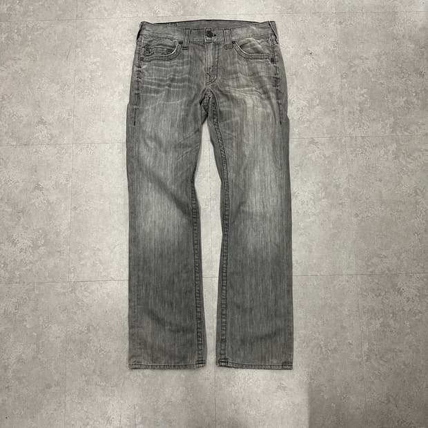 34 트루릴리전 남자 워싱 그레이 데님 청바지