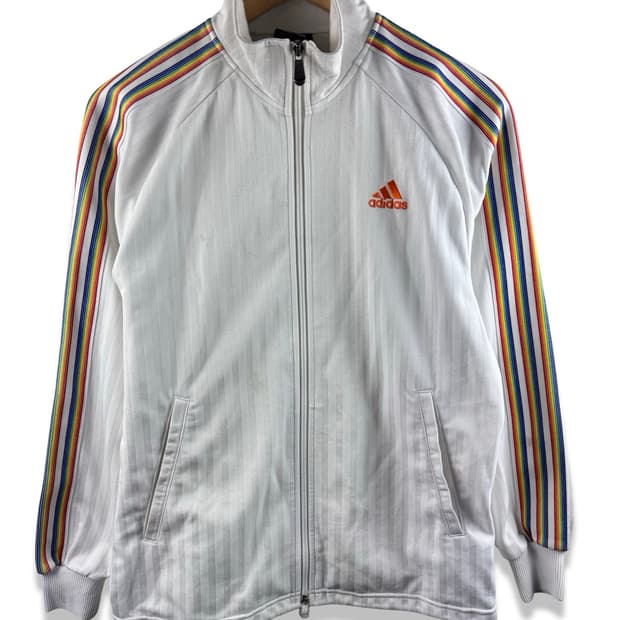 아디다스 화이트 레인보우 트랙탑져지2420
