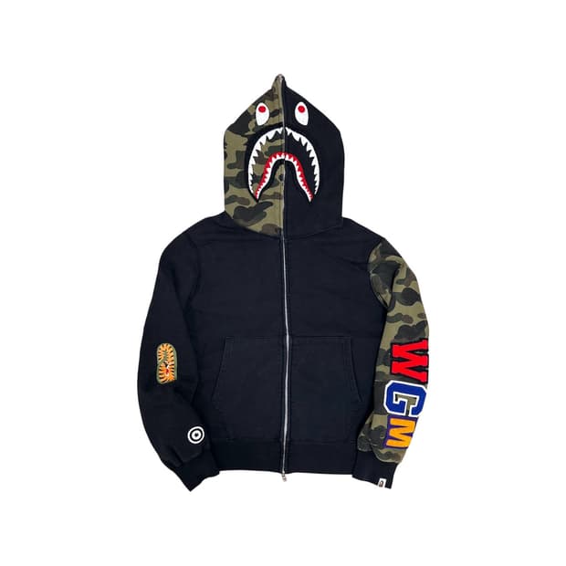 16SS BAPE Half-Camo Full Zip Hoodie
