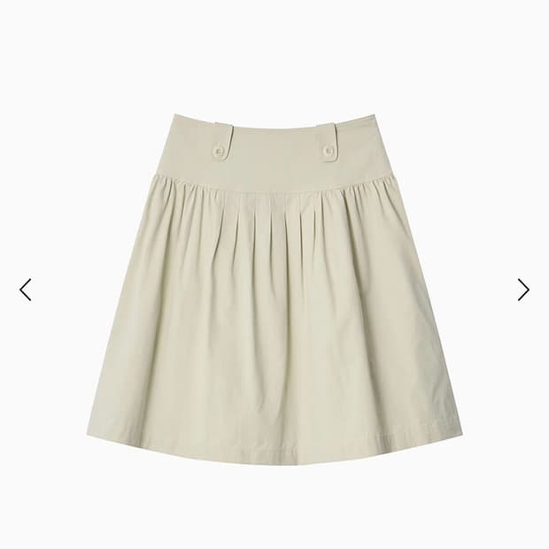 PLEATED COTTON MIDI SKIRT, BEIGE