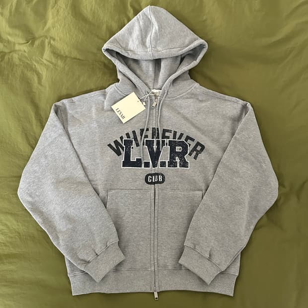 르바) Overlay Zip Hoodie