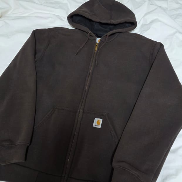 칼하트 써멀 레인디펜서 후드집업 다크브라운 