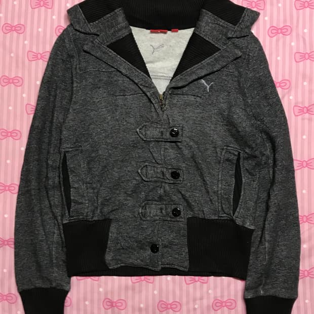 Puma 푸마 버튼 집업 y2k 차콜 2008년대 제품