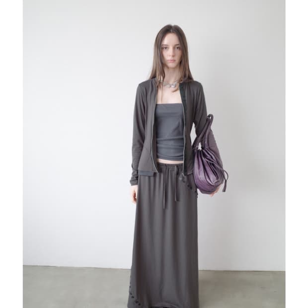 산코파퓨엘라 paired button skirt 모카