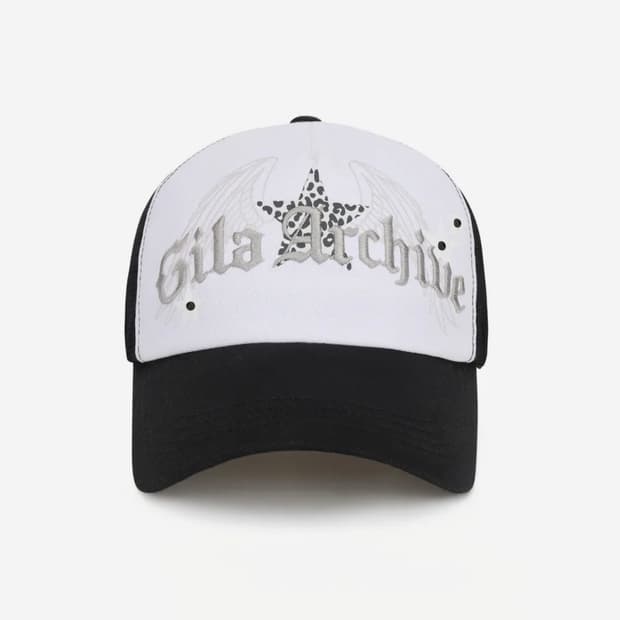 LEOPARD STAR WING MESH CAP_BK