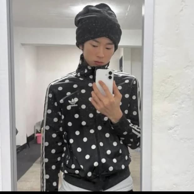 (나우아임영착용)급처 정품 아디다스 도트 져지 트랙탑 