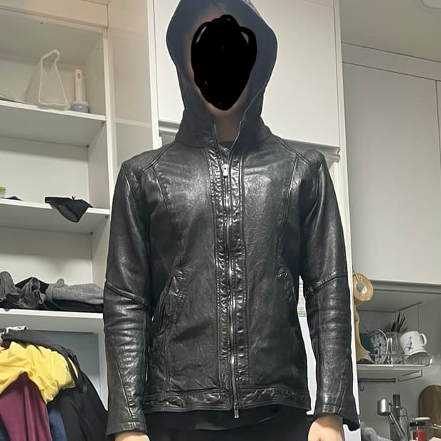 Tornado mart 램스킨 레더 후드자켓