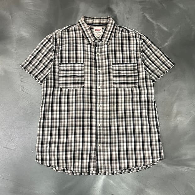  리바이스 체크 웨스턴 하프 셔츠 y16315