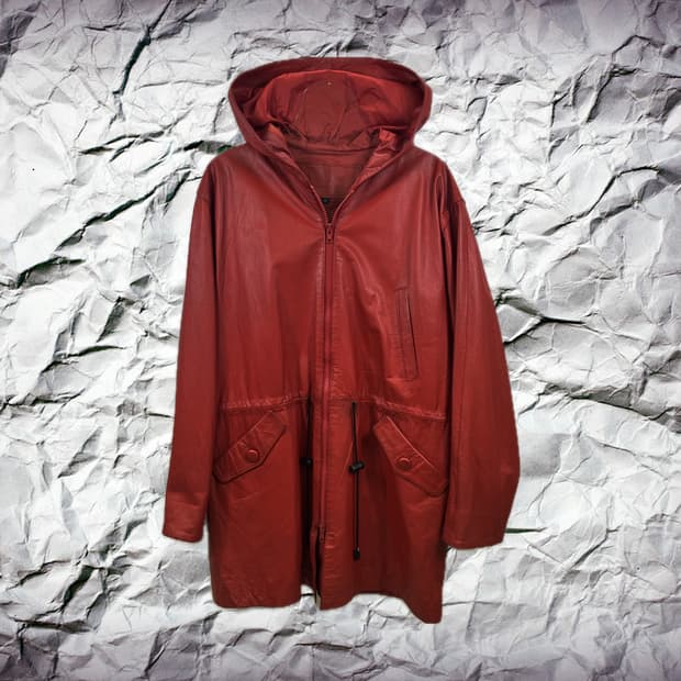 VINTAGE HOODED LEATHER JACKET